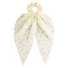 Versatile Floral Ribbon Bow Hair Tie - Korean Style Hair Accessory with Small Flowers for Women's Ponytails