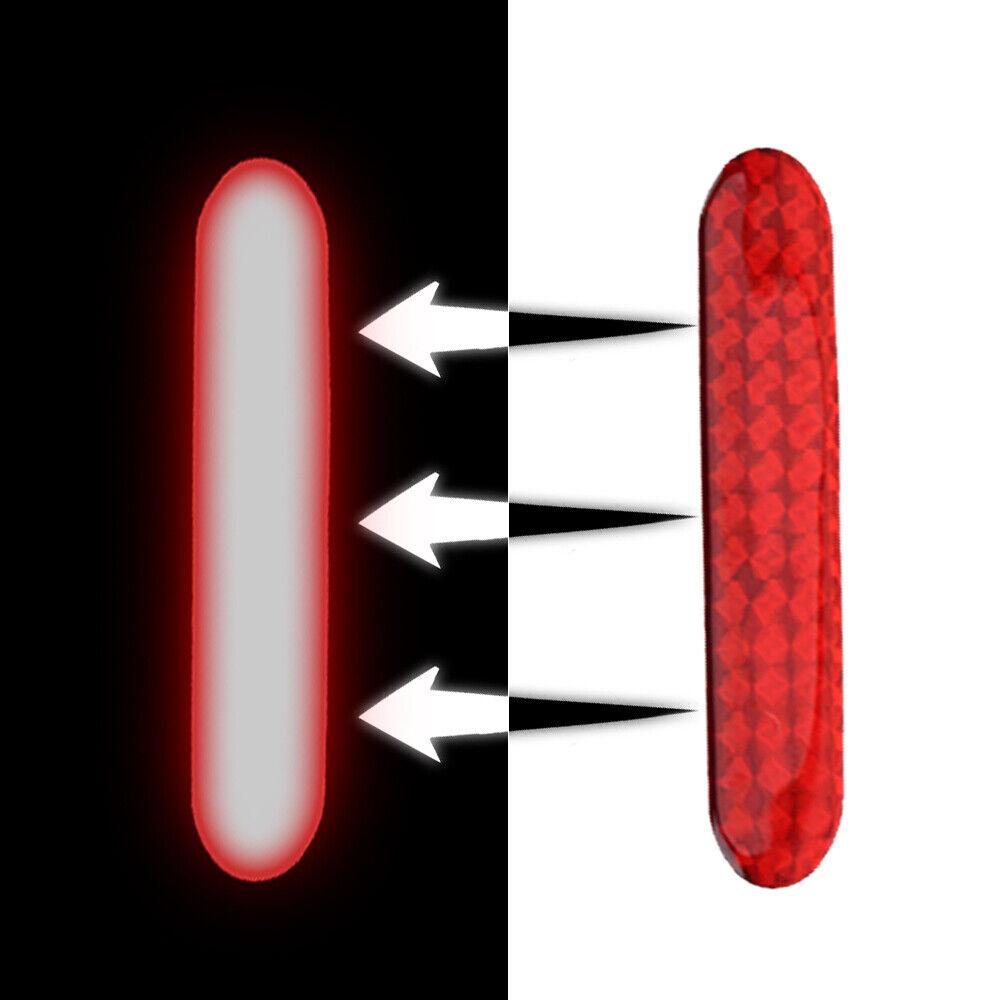2PCS Reflective Safety Warning Strip Tape Car Door Bumper Reflector Stickers Red