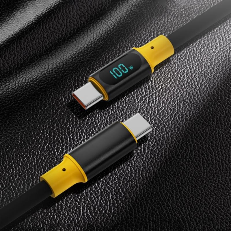 Fast Speed PD100W Power Cord Digital Display Charging Cable for Fast Charging and Data Sync Double End USB C Port