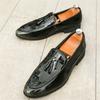Trend Crocodile Pattern Tassels Loafers New Men's Patent Leather Driving Shoes Designer Formal Wedding Dress Homecoming Footwear