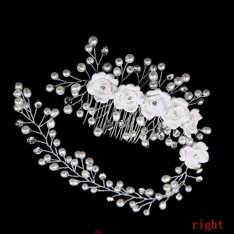 1Pcs Hair Accessories Made Hair Color Pearl Wedding Hair Combs For Bridal Flower Headpiece Women Hair Ornaments Jewelry