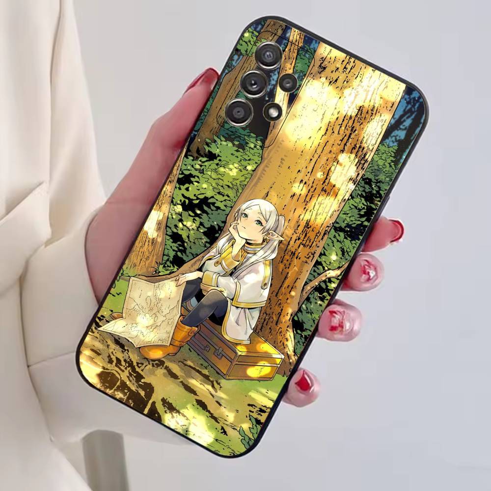 Anime F-Frieren Cute Phone Case Black Silicone Soft For Samsung S25,S24,S21,S22,S23,S30,Ultra,S20,Plus,Fe,Lite