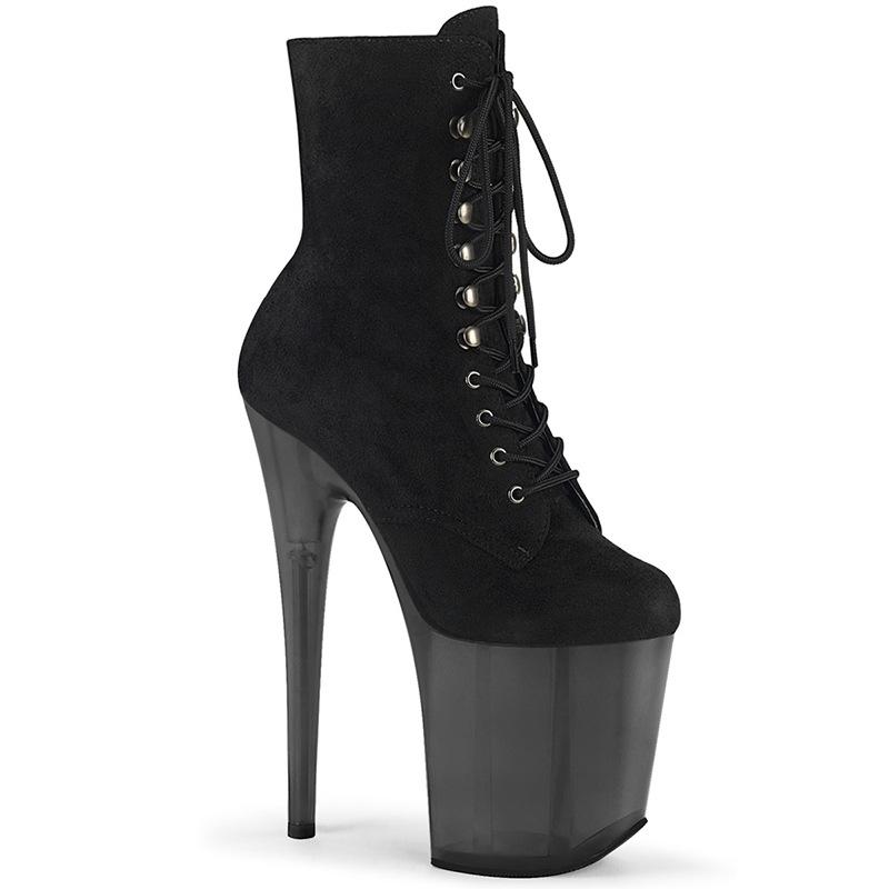 Fashion New Knight Female 20CM High Heel Platform Ankle Boots Women Autumn Winter Shoes Sexy Nightclub Pole Dancing Boots