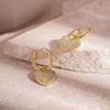 2026 New Exquisite Heart Crystal Drop Earrings for Women Luxury Gold Color Temperament Ear Buckle Wedding Jewelry Accessories
