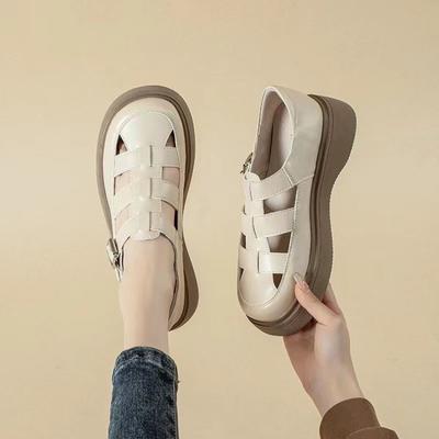 Sandals Thick-soled Toe Cover Single Shoes Loafers and Outerwear Shoes