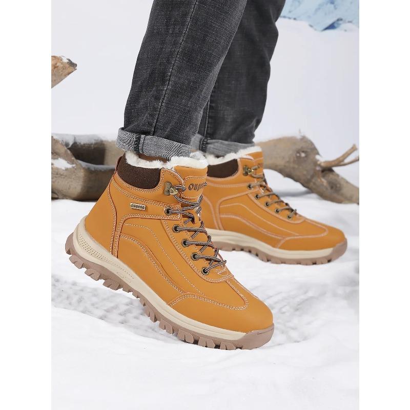 Winter Men's Boots Warm Men's Snow Boots High Quality Leather Waterproof Men Sneakers Outdoor Men Hiking Boots Work Shoes