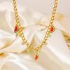 Elegant Country Fruit Charm Necklace Colorful Statement Neckchain Handmade Jewelry for Everyday and Special Occasions