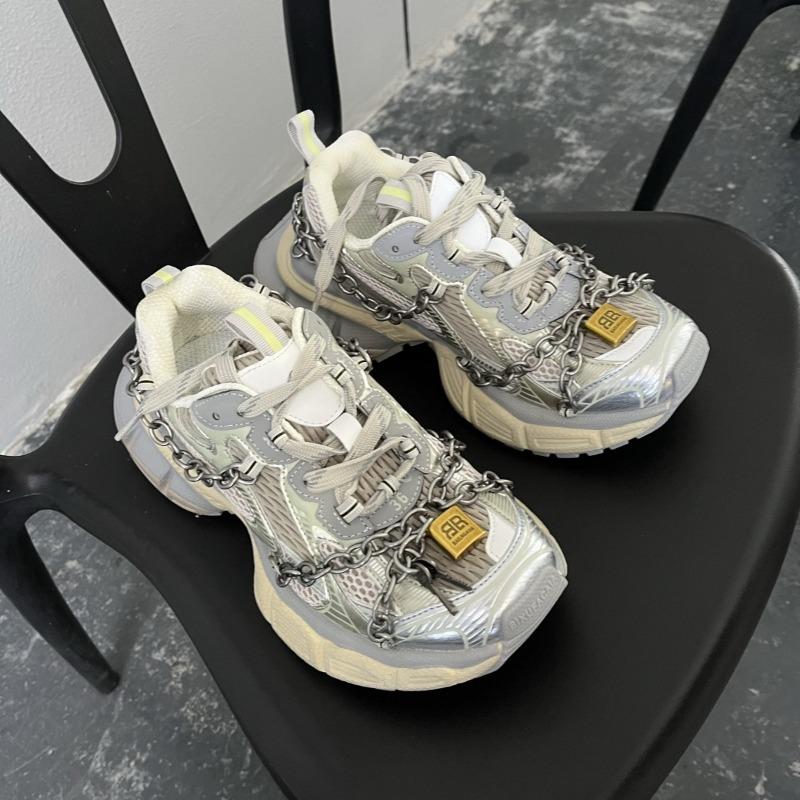 Heavy Metal Wind Dad Shoes Women's Shoes New Thick Sole Heightening Versatile Casual Sports Shoes Mesh Breathable