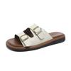 Women's Summer 2026 New Thick Bottom Buckle Sandals and Slippers Outer Wear One-Word Soft Bottom Beach Slippers
