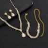 4-Piece Elegant Women's Luxury Necklace Earrings & Bracelet Jewelry Set With Water Drop Pendant Design Jewelry Set