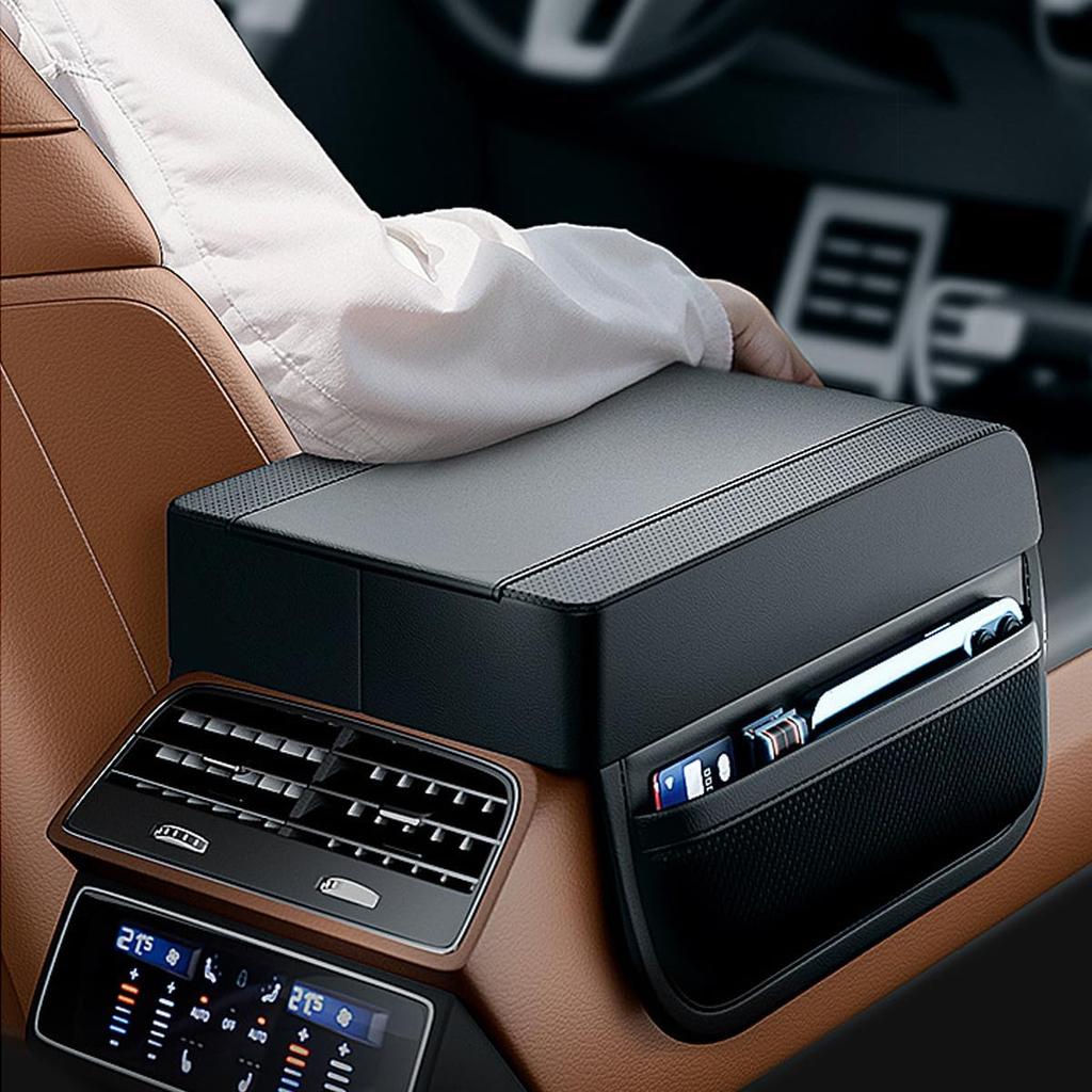 Car Console Covers Car Center Console Cushion Pad Leather Car Armrest Pad Armrest Cushion Pad Arm Rest Cover for Car Most Vehicle, SUV, Truck