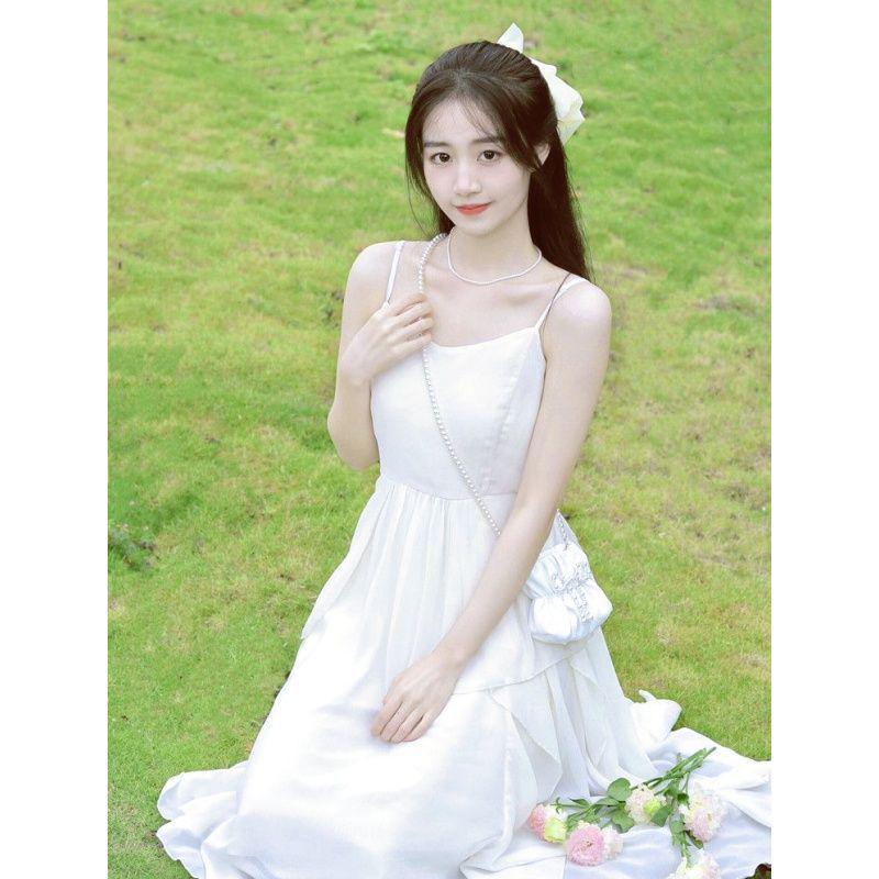 Summer Beach Ruffle Strap Dress: First Love Feel in White