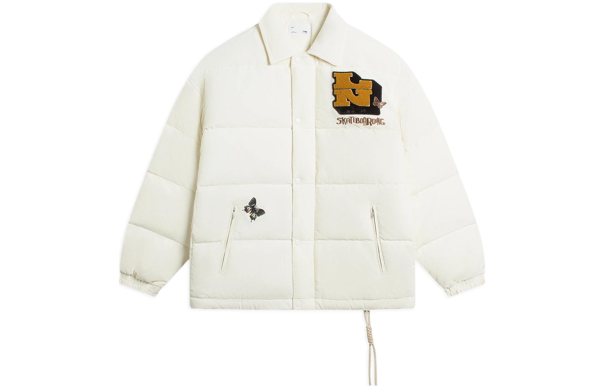 Li Ning Down Jackets Men s White Lapel Moderate Other AYMR539-2 S