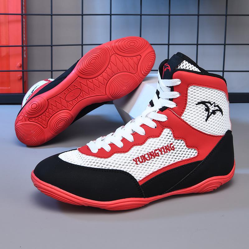 

2025 new professional boxing shoes Sanda fighting free fighting breathable non-slip wear-resistant competition training wrestling shoes 38
