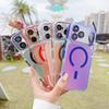 KEYSION Laser Gradient Magnetic Case for MagSafe for iPhone 11 12 13 14 15 17 Pro Max 16Plus Air 17e Lens Stand Shockproof Cover