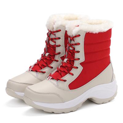 Chaussures de Mode pour Femmes Grande Taille 35-42 Bottes Imperméables pour Femmes Hiver Peluche Chaud Plateforme Bottines d'Extérieur Bottines Courtes