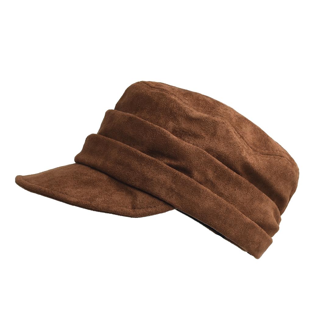 Fashion Women's Autumn And Winter Suede Newsboy Hat Solid Color octagonal Hat berets Flat Top Light Luxury Duck Tongue Cap