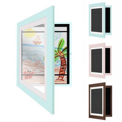 Unique Photo Frame Changeable Magnetic Wooden A4 Paper Art-Work Display