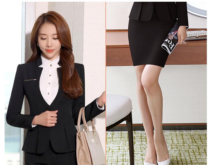 

2025 Spring Professional Women Two Piece Skirts Suit V-Neck Fashion Formal Blazer Set Elegant Clothes XXXL