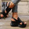 2025 Summer Peep-Toe Women's Sandals New Platform Casual Wedge Roman Shoes Plus Size Height Increasing Comfortable Zapatos Mujer