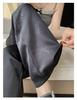 2025 Spring/Summer Women's Jacquard Satin Wide-Leg Pants: High-Waist, Buttoned, Slim-Fit, Casual Trousers.