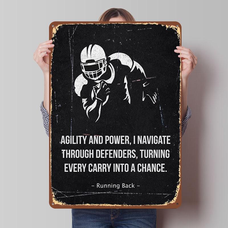 

Football Quotes Motivation Tin Plaque Poster Customized Wall Art Retro Vintage Metal Signs for Room Home Decorations House Decor 7.9x11.8In(20x30cm)