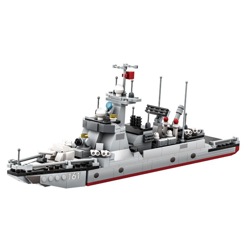 WANGE Militärischer Panzerkreuzer Typ 052D Lenkwaffenzerstörer Modell Baustein Schiff Spielzeug Kompatibel mit Steinen Kinder Geburtstagsgeschenk Nr.3518