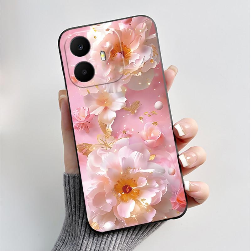 For TCL K70 4G 5G Case Luxury Fashion Butterfly Flower Black Soft Silicone Bumper Cover for TCL K70 Power T522A T522E Phone Case