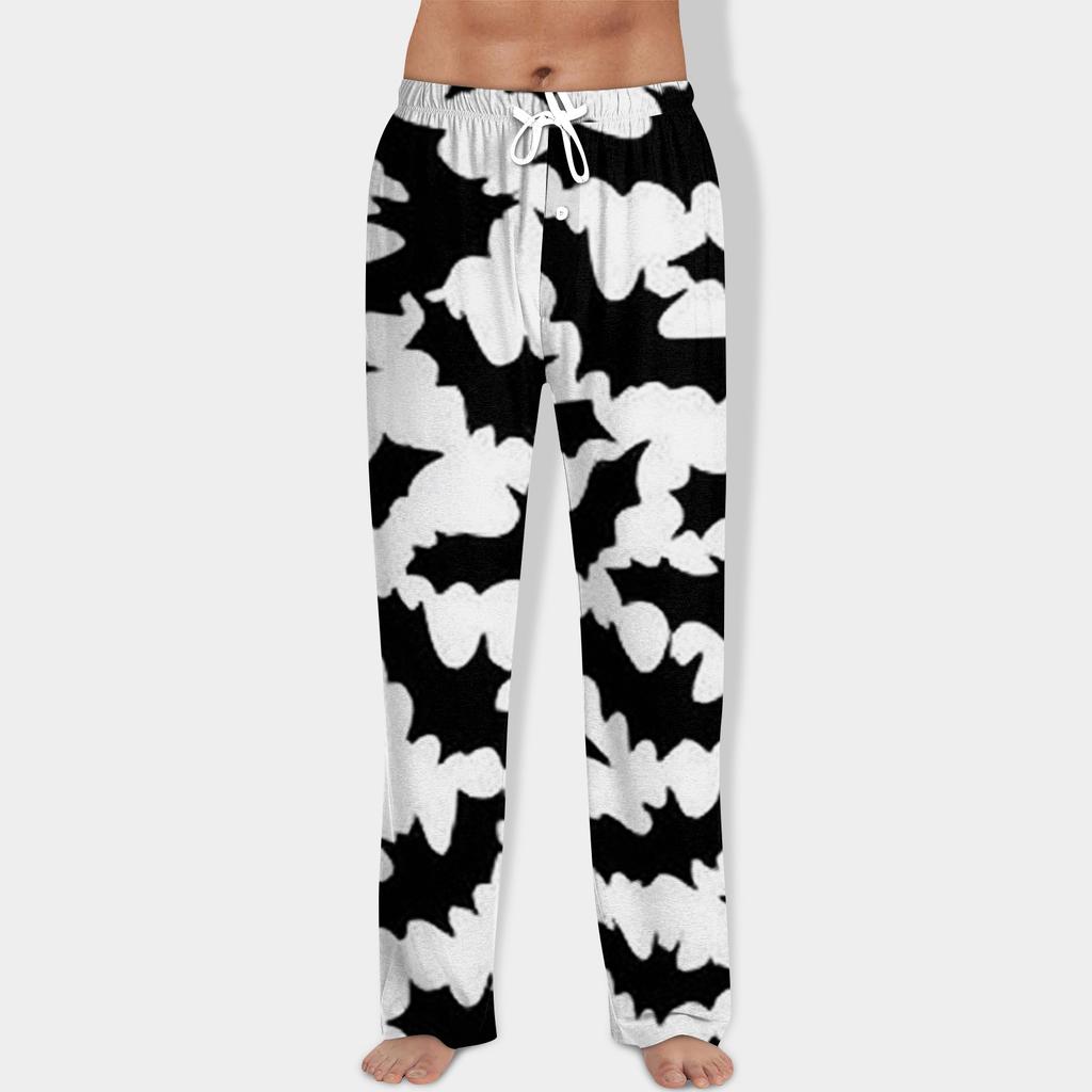 Men's Halloween Print Drawstring Pants Casual Pajama Pants