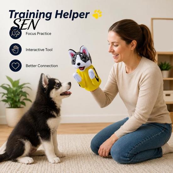Safe Scratching Toys for Pets Boxing Animal Hand Puppet, Plush Shark Dinosaur Dog Toy Pets, Interactive Soft Cotton Filled Pet Play Training