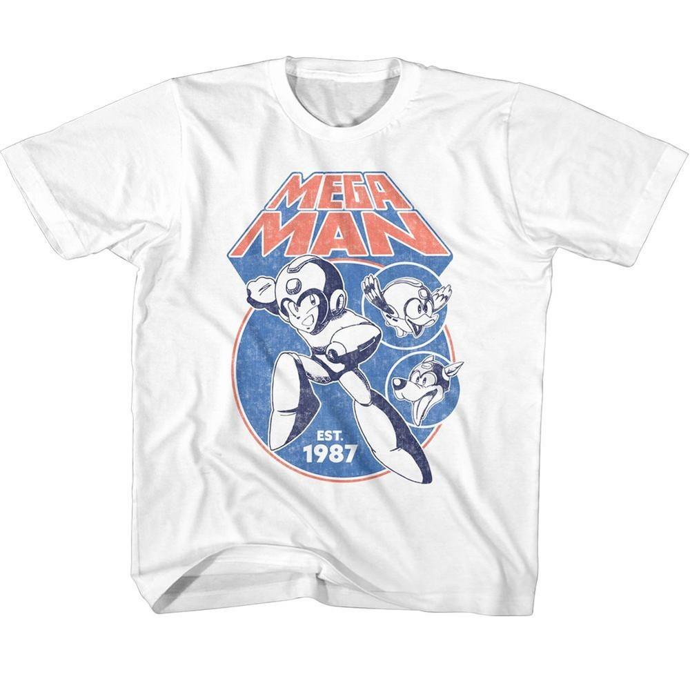 

Mega Man Circles White Youth T-Shirt 2XL