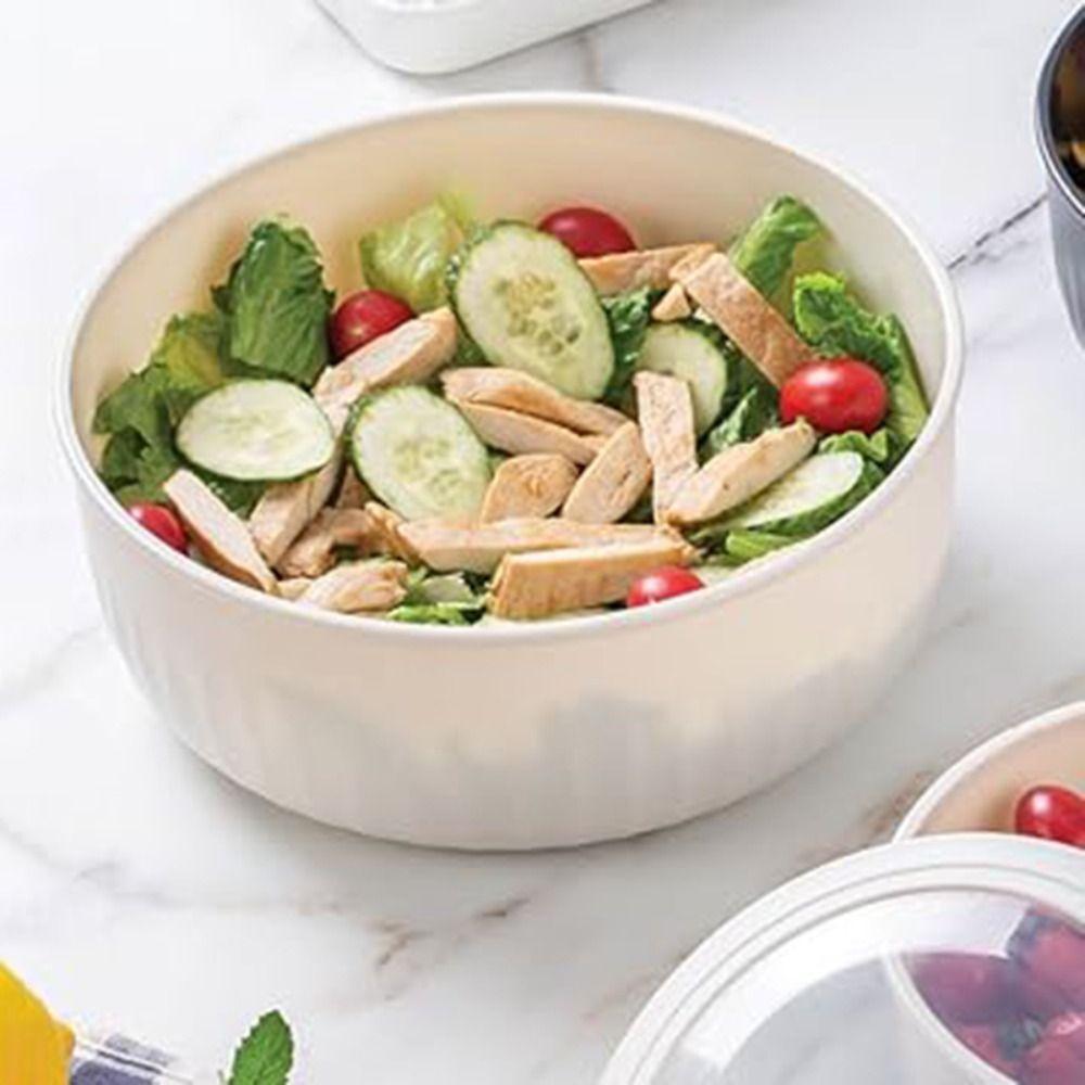4 Stück/Set Lebensmittelqualität Salatschüssel Stapelbar Kühlschrank Aufbewahrungsbox Tragbarer Frischhaltebehälter Outdoor