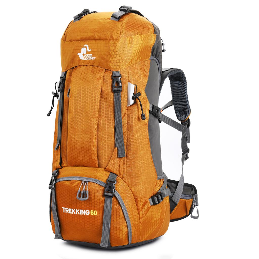 FREE KNIGHT 60L Hiking Backpack Camping Backpack with Rain Cover,Lightweight Outdoor Mountaineering Rucksack
