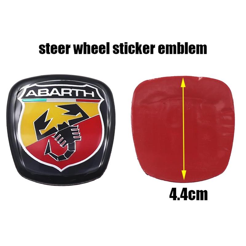 1pcs 3D 44mm Acrylic Steer Wheel Emblem Sticker Car Steering Wheel Sticker Car Interior Emblem Car Accessories For FIAT Abarth