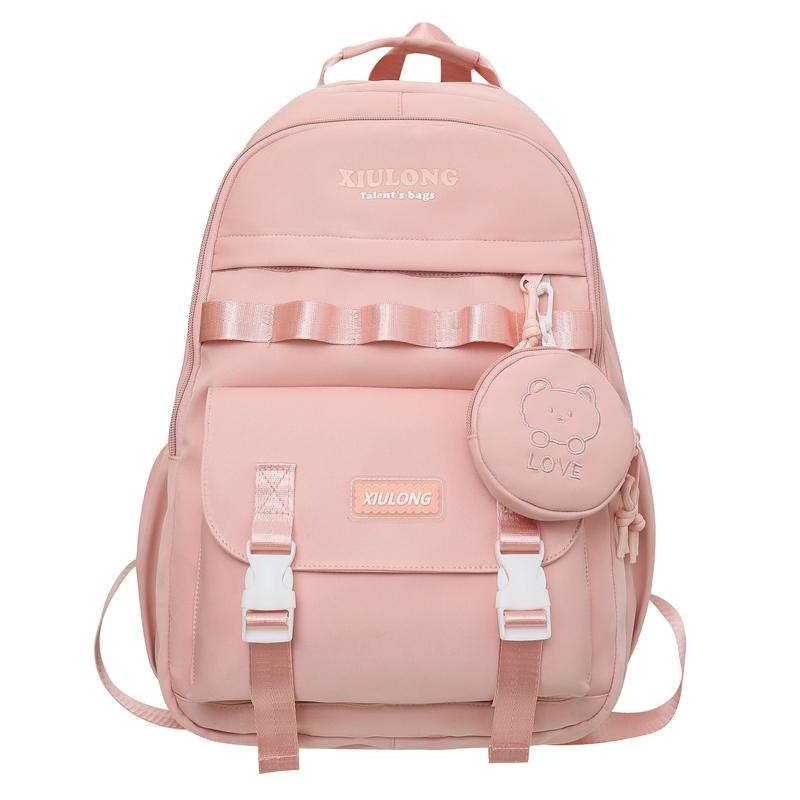 

Large-Capacity Cute Backpack for Girls - Durable Multi-Pocket School Bag,Ideal for Middle School Students, Backpack for School рожевий