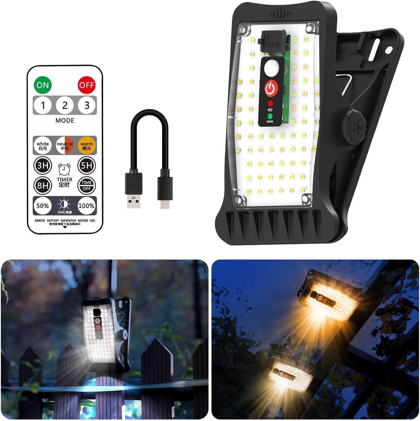 

Solar outdoor sensor human 70 3 intelligence 3 color dimming timer USB clip sensor security Japanese instruction wall disaster light, light, outdoor, чорний
