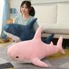 Simulated Shark Marine Organism  Blue Pink Grey Fish Toy Soft Dolls Cartoon Pillow Bed Decor Birthday Gift for Girls Boys