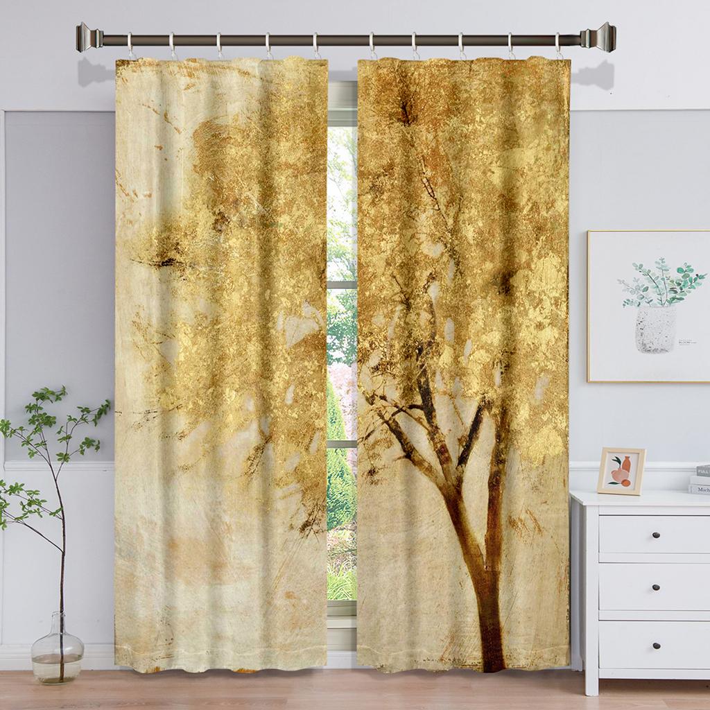 

Цветной мечтательный фильтр дерева с природой Тонкие оконные шторы в детской спальне Гостиной Холле Декорации для кухни Домашний декор Шторы W50 X H130(CM)X2&Grommet Top