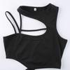 Sommer Dame Mote Street Style Ensfarget Asymmetrisk Spice Girls Utklippet Tanktopp