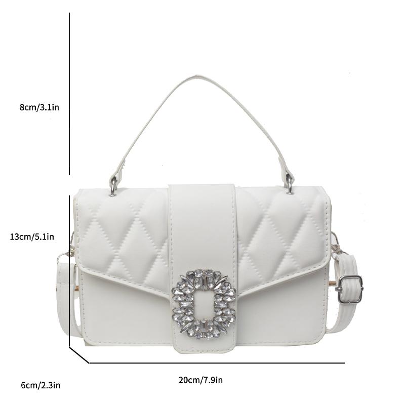 Geantă cu lanț pentru femei, geantă crossbody nouă pentru femei, geantă albă pentru femei, lux ușor, nișă, textură high-end, diamant strălucitor
