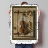 Geige und Musik Stillleben Blechschild Poster Personalisierte Wandkunst Retro Vintage Metallschilder für Man Cave Mancave Dekoration Raum