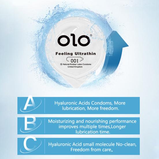 10Pcs Ultra Thin Latex Adult Contraception Hyaluronic Acid Lubricating Condoms