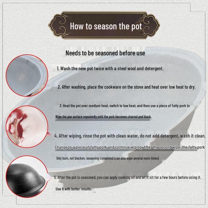 MIAOQIAO Old-fashioned Commercial Cast Iron Wok