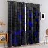 Ensemble de 2 Rideaux Décoratifs Mode pour Chambre à Coucher Salon Bureau Espace Treillis Blocs Rouge Noir Bleu Fabriqué en Polyester