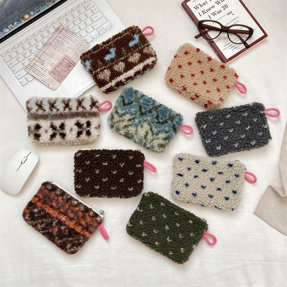 New Material Storage Bag Portable Retro Style Coin Purse Zipper Closure Document Pouch Daily Organizer