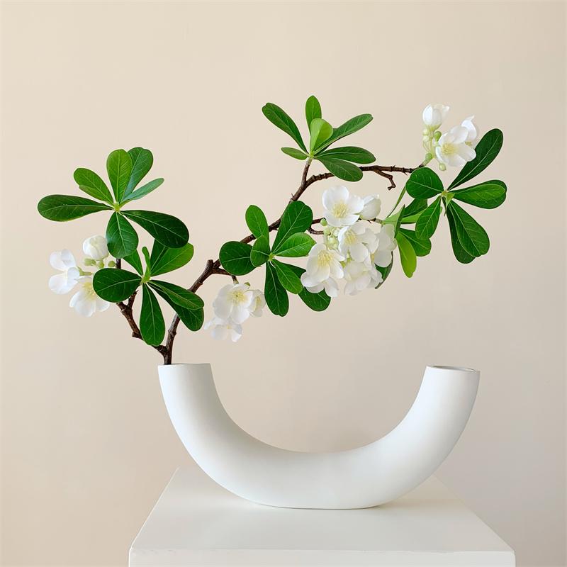 Lifelike Artificial Flower Arrangement - Potted Green Plants for Indoor Decoration in Living or Dining Rooms.