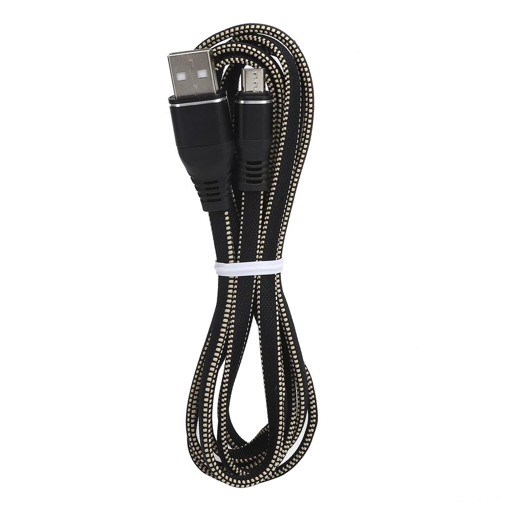 Micro USB Charger Cable Lengthen Nylon Braided Fast Charging Cord for Android Mobile PhonesBlack