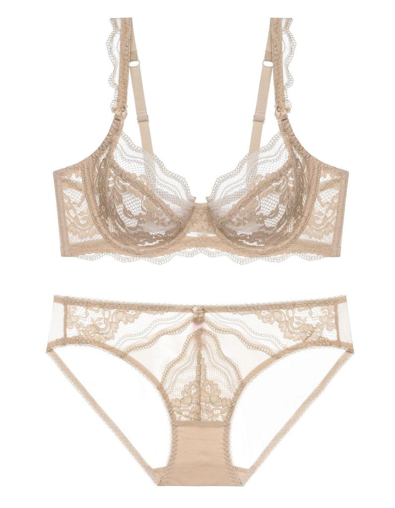 Lace Underwear Set for Women - Ultra-thin, Breathable Bra for Larger Busts