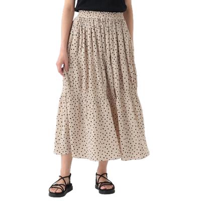 Afternoon Tea Living Skirt JE58 Dot Majolica Pleated Skirt, Beige