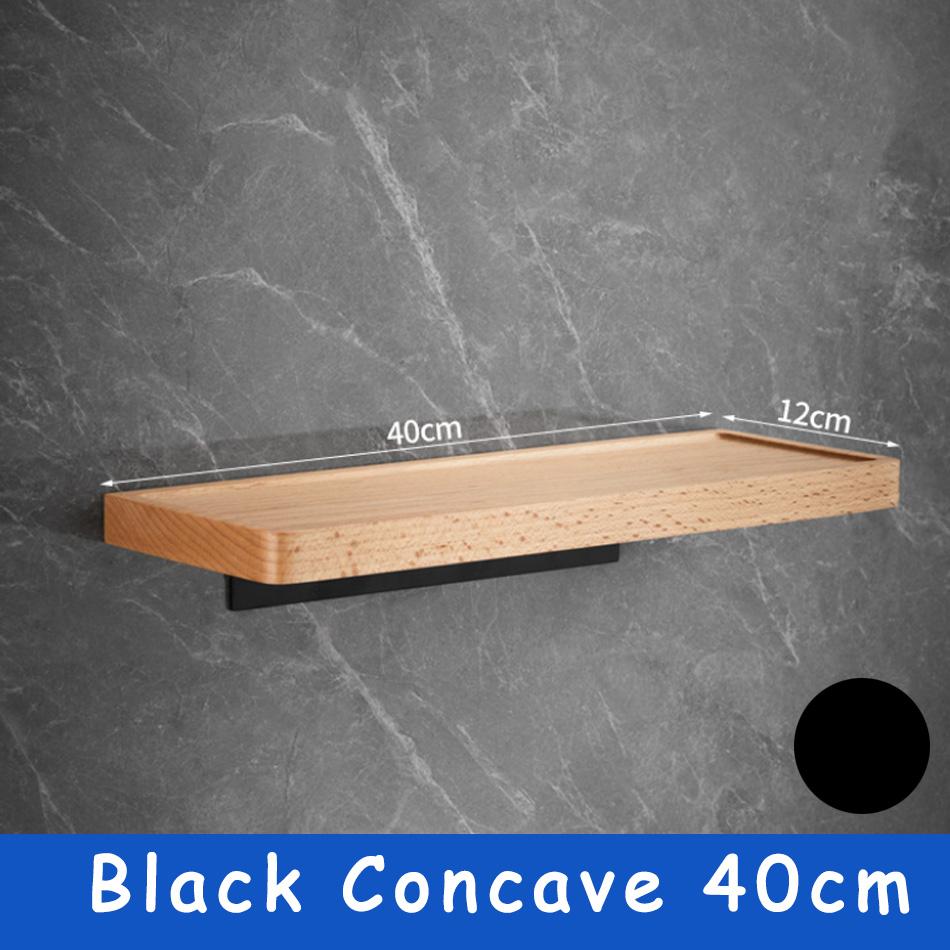 Ξύλινο Ράφι Μπάνιου Χρυσό Τοίχου Ορθογώνιο Κουζίνας Αλουμίνιο Οξιά Μπάνιου Ντους Σαμπουάν Σαπούνι Ράφι Αποθήκευσης Θήκη Μαύρο Λευκό